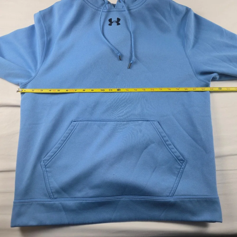 Under Armour Hoodie Men's Large Blue Fleece Pullover‎ Logo Sweatshirt Sportswear